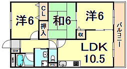 フローリーハイツ2 3LDKの間取図画像