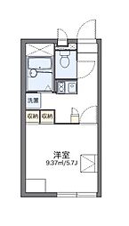 レオパレス道意1号 1Kの間取図画像