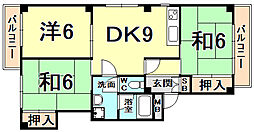 ネオメゾン武庫川 3DKの間取図画像