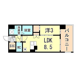 アーバンパーク御幣島 1LDKの間取図画像