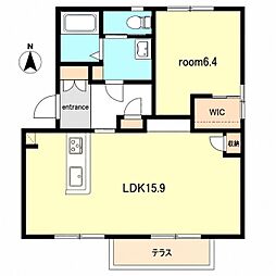 ガーデンハイムA棟 1LDKの間取図画像