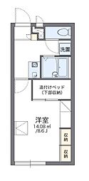 レオパレスサンハイム東難波 1Kの間取図画像