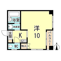 メゾン出口 ワンルームの間取図画像