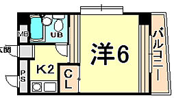 ハイツアルペン 1Kの間取図画像