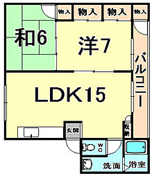 ハートフル車塚 2LDKの間取図画像