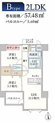 ティマー・レジデンシィ塚口 2LDKの間取図画像
