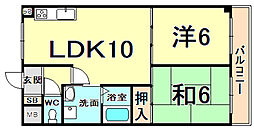 ベルメゾン・若王寺 2LDKの間取図画像