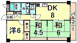 クローバーハイツ西台 3DKの間取図画像
