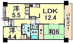 マルシェ伊丹 3LDKの間取図画像