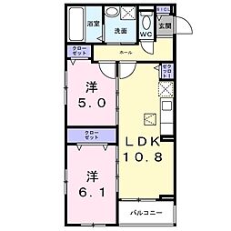 アルストロメリアV 2LDKの間取図画像