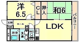 メゾン南塚口 2LDKの間取図画像