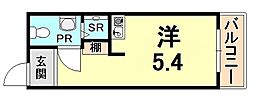 ダイドーメゾン塚口 ワンルームの間取図画像