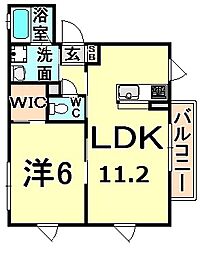 スマイル玄番北之町 1LDKの間取図画像