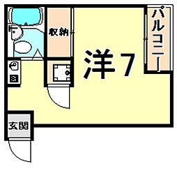 ダイドーメゾン武庫之荘2 ワンルームの間取図画像