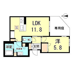 シャーメゾンアベリア 1LDKの間取図画像