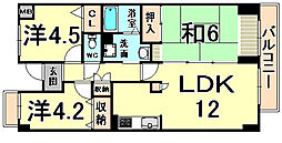 グリーンコートはるか 3LDKの間取図画像