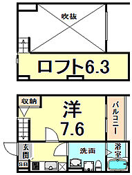 Sansovino 1Kの間取図画像