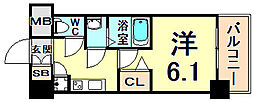 レジュールアッシュアーバンゲート 1Kの間取図画像