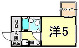 ダイドーメゾン立花西 ワンルームの間取図画像