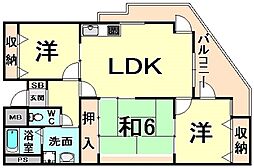 イーリス武庫之荘 3LDKの間取図画像