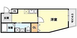 ノイヴェル塚本 1Kの間取図画像