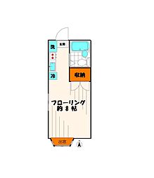 サンハイツ藤本 2階ワンルームの間取り