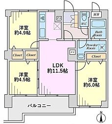 NICアーバンハイム川口青木町公園 3LDKの間取り