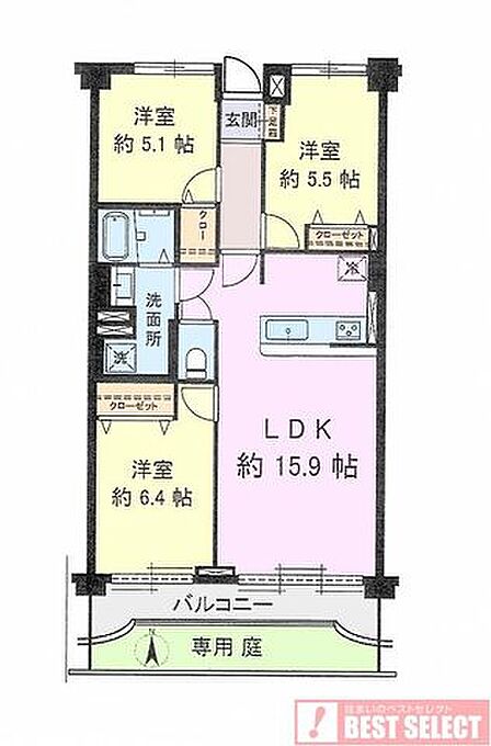 3LDK 間取り