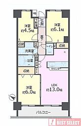 藤和シティホームズ戸田 3LDKの間取図画像