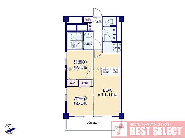 南西角部屋6階部分につき陽当たり・通風良好な快適なお部屋です！