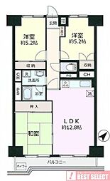 南浦和パークハイツ 3LDKの間取図画像