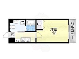 エクセル杭全 8階1Kの間取り