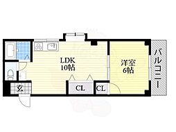 エスポワール白鷺 1DKの間取図画像