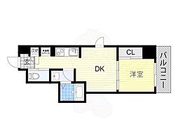 クローバー・レジデンス桑津 7階1DKの間取り