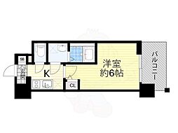 エスリードザ・グレア大阪 1Kの間取図画像