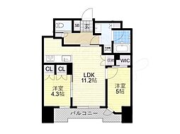 STANDZ四天王寺前夕陽丘 2LDKの間取図画像