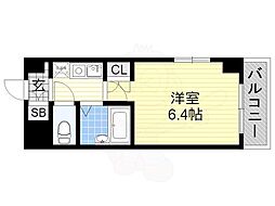 ラッキーセンター河堀口マンション 1Kの間取図画像
