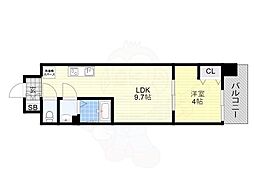 仮)AND TERRACE文の里 1LDKの間取図画像