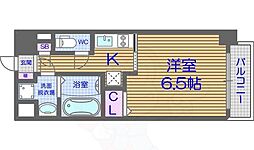 レオンコンフォート上本町 1Kの間取図画像