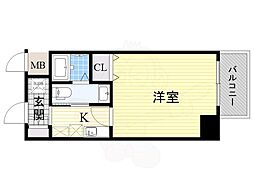 CASSIA天王寺東 1Kの間取図画像