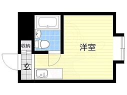 パウゼ寺田町駅前 ワンルームの間取図画像