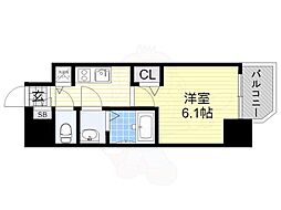 アクアプレイス天王寺2 1Kの間取図画像