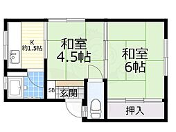 グリーンハイツ 2Kの間取図画像