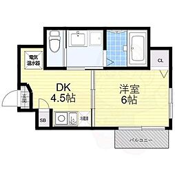 ラ・ルーチェ逢坂 1DKの間取図画像