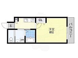 大阪市東住吉区西今川1丁目マンション 1Kの間取図画像