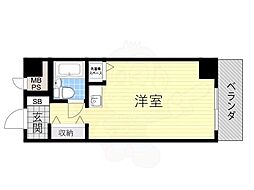 ライオンズマンション難波南第2 ワンルームの間取図画像