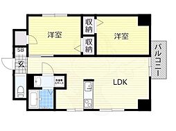 AM夕陽丘セカンド 2LDKの間取図画像