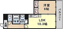 サージュ天王寺 1LDKの間取図画像