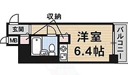 朝日プラザ天王寺東ピエ・タ・テール ワンルームの間取図画像