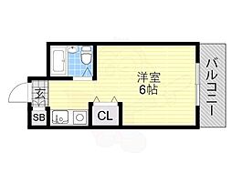 アベノ寿ビル ワンルームの間取図画像